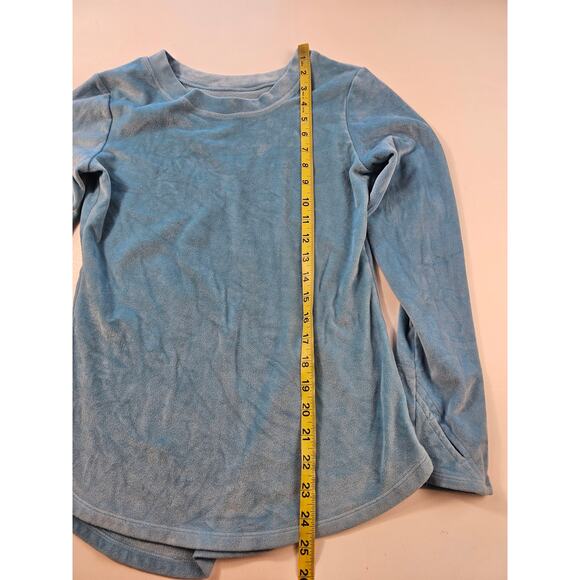 Cuddl Duds small S light blue velour sweater with thumb holes warm EUC winter ^ - Picture 6 of 6